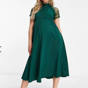 EUC gorgeous Liquorish Maternity A-line midi dress